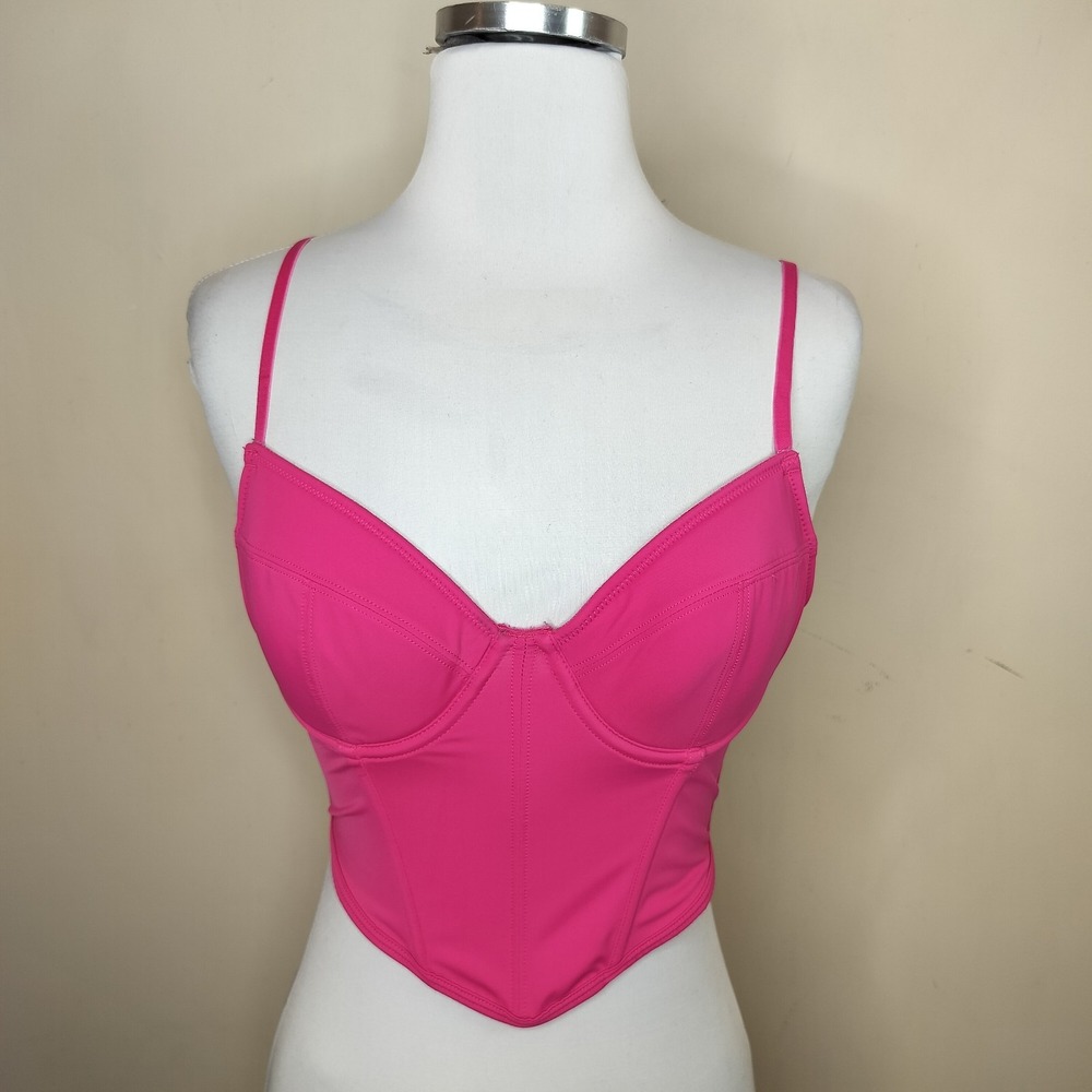 Primark Hot Pink Corset Bra Underwire Cami Y2K Sexy